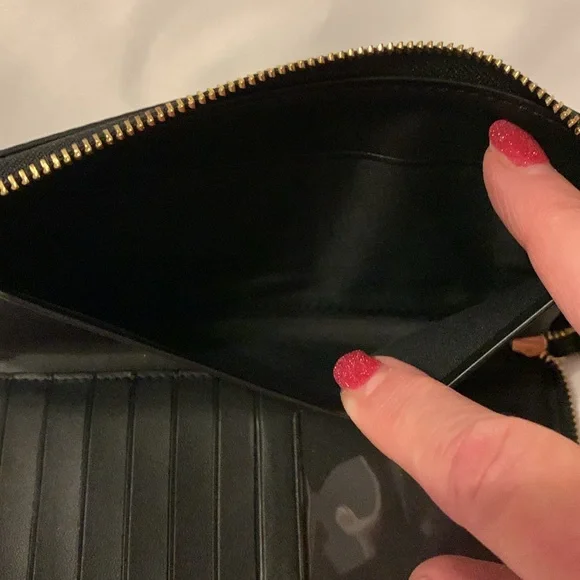 Coach Black Pebbled Leather Wristlet - Picture 6 of 10